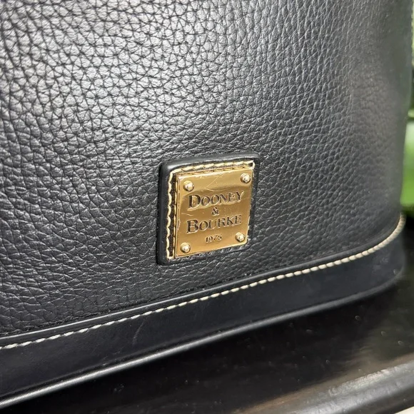 Dooney & Bourke Genuine Leather Dome Satchel Pebbled Top Handle Handbag Purse - Picture 3 of 10